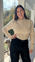 Load image into Gallery viewer, Jacqueline mock turtleneck ruffled top