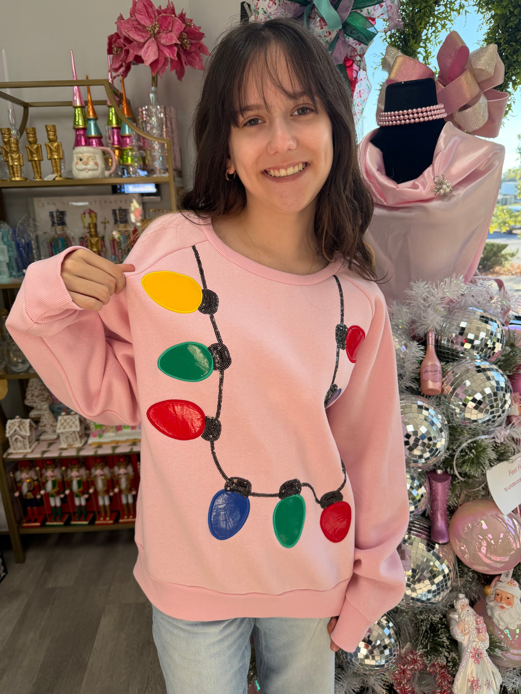 Christmas lights sweatshirt
