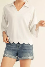 Load image into Gallery viewer, Sassy scalloped knit top