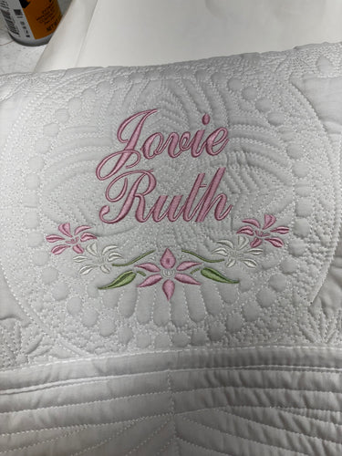 Heirloom Baby Quilt -embroidery not included but available