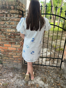 Wanda Blue on white Dress