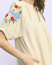 Load image into Gallery viewer, Cordia embroidered sleeve Cream dress