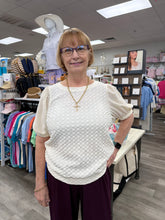 Load image into Gallery viewer, Eunice soft knit top with  chiffon sleeves