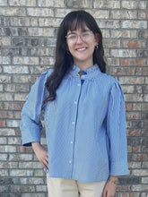Load image into Gallery viewer, Mary blue stripe top
