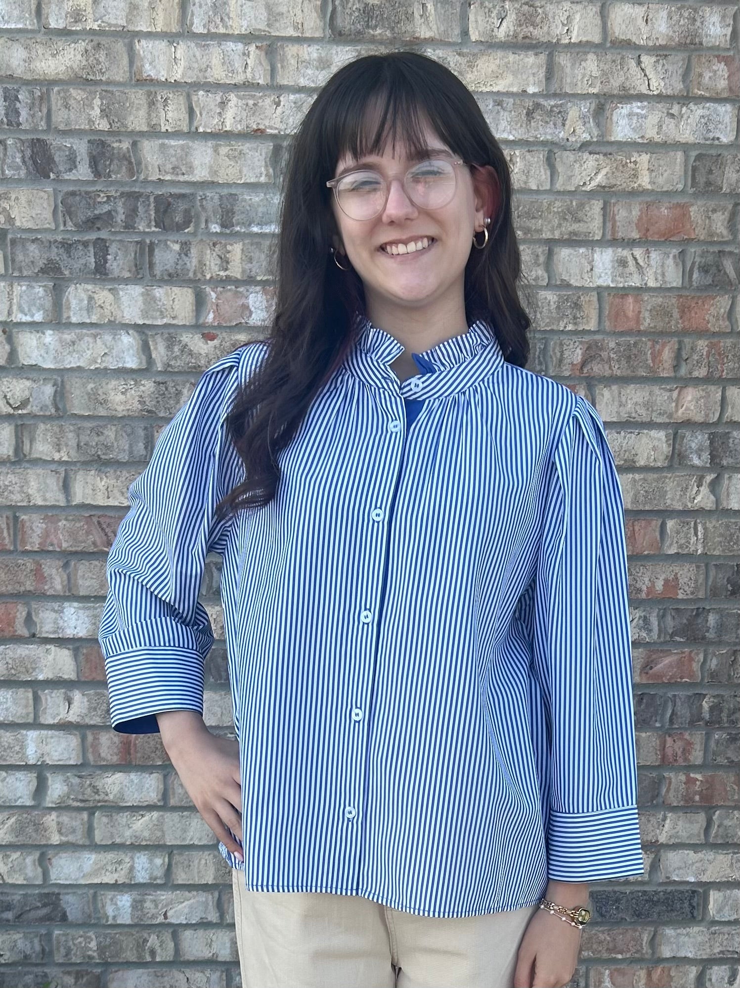 Mary blue stripe top – Love's Gifts and Apparel