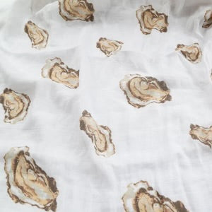 Aw Shucks Oyster Swaddle Muslin Blanket