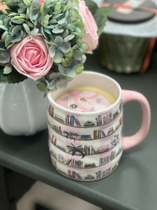 #056 books mug/candle -Sweet Grace