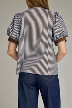 Load image into Gallery viewer, Brenda button front stripe top