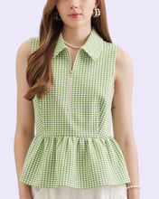 Load image into Gallery viewer, Eden Gingham peplum top