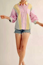 Load image into Gallery viewer, Rainee stripe shirt in pink and yellow