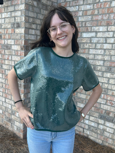 Whitney all sequin top