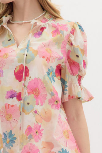 Drew floral print top