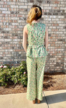 Load image into Gallery viewer, Pamela sleeveless matcha floral top