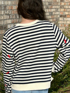 Cherri Navy stripe top