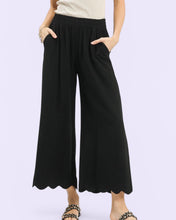 Load image into Gallery viewer, Penny Linen Blend Scalloped Hem Pants in 2 colors