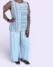 Load image into Gallery viewer, Esther Taupe striped linen top