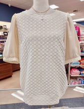 Load image into Gallery viewer, Eunice soft knit top with  chiffon sleeves