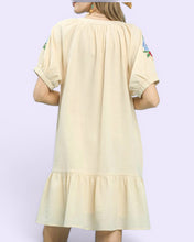Load image into Gallery viewer, Cordia embroidered sleeve Cream dress