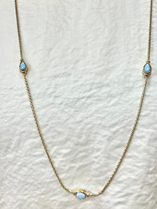 Blue Opalas do Mar Necklace 36”