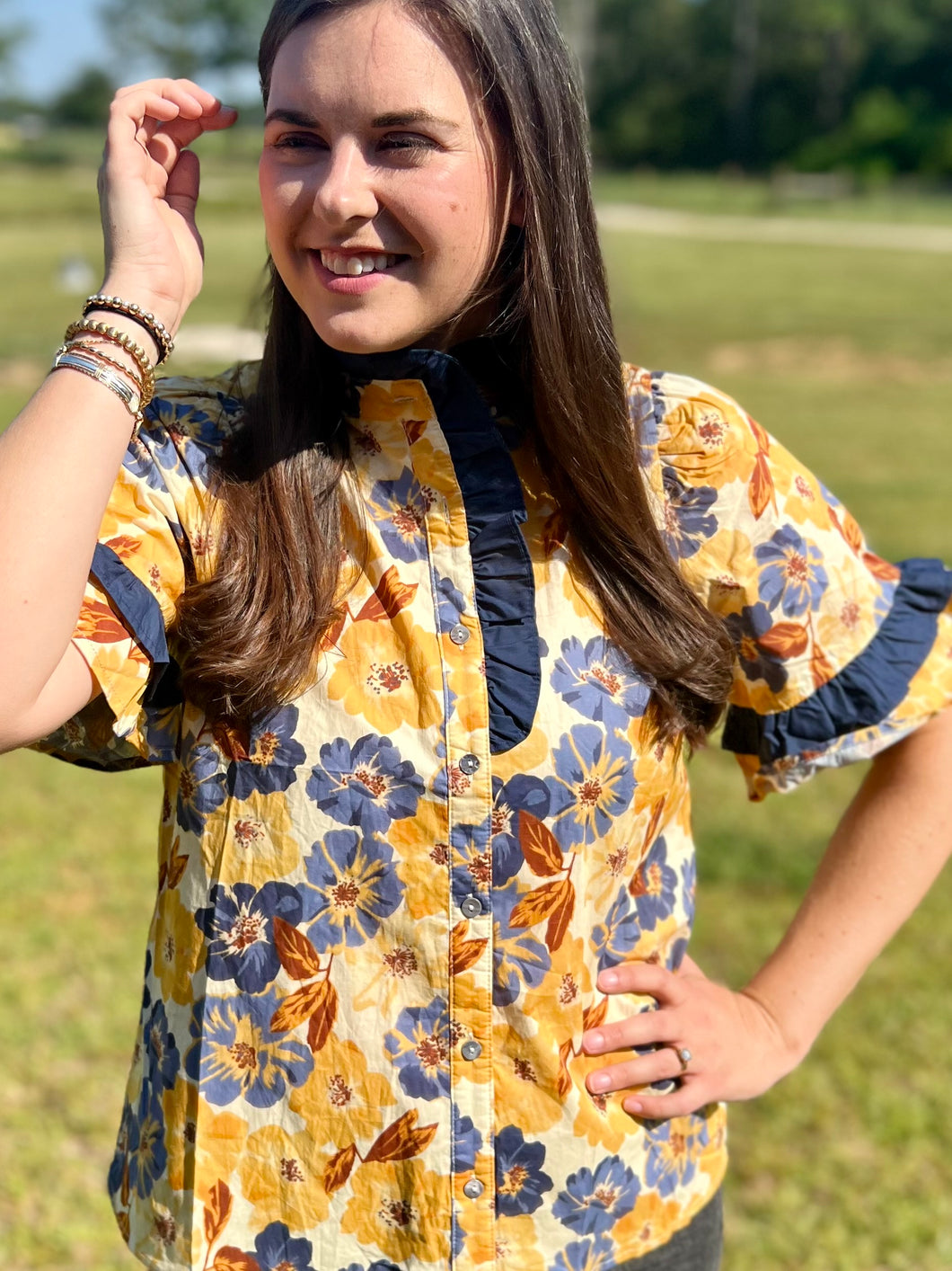 Delores floral fantasy top