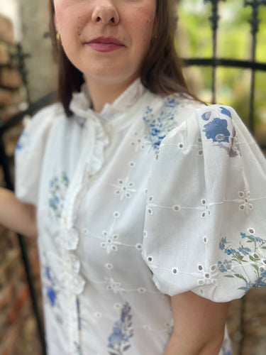 Wanda Blue on white Dress