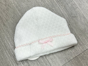 Pink and White Saylor Cap with Bow