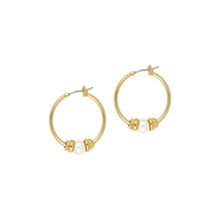 Load image into Gallery viewer, Pearl hoop earrings-small