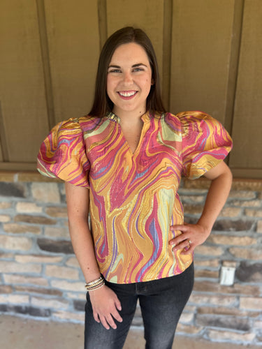 SuzieQ Gold infused top