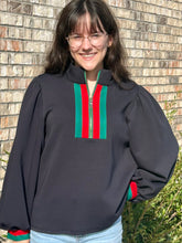 Load image into Gallery viewer, Nona Navy contrast stripe top