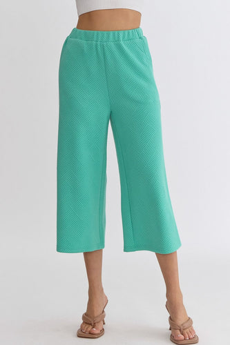 Reflect on Me textured wide leg crop pant