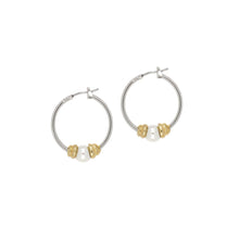 Load image into Gallery viewer, Pearl hoop earrings-small