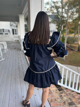 Load image into Gallery viewer, Solome Navy Dropped Waist dress