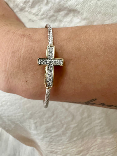 Celebration Pave’ Cross cuff bracelet