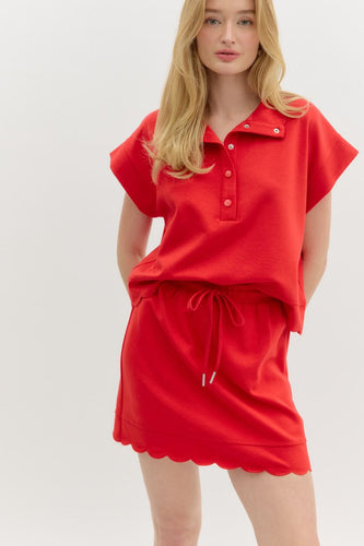 Loli scalloped knit skort