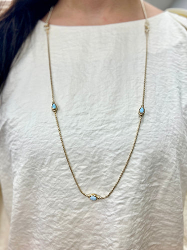 Blue Opalas do Mar Necklace 36”