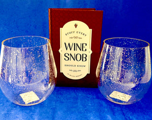 Wine Snob book and glasses