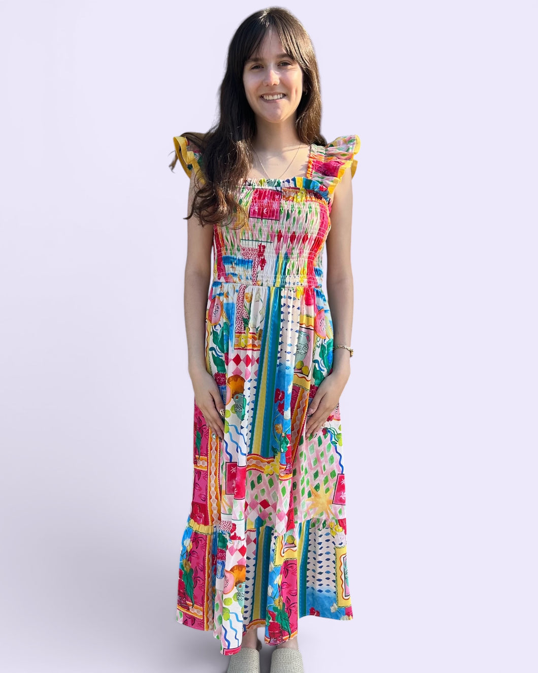 Beatrice’ multi color maxi dress Medium