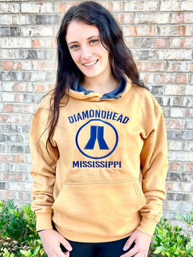 DIAMONDHEAD camel and navy sweatshirt-Unisex