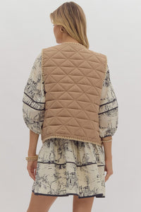 Doris Snap Front Vest-Lt Camel