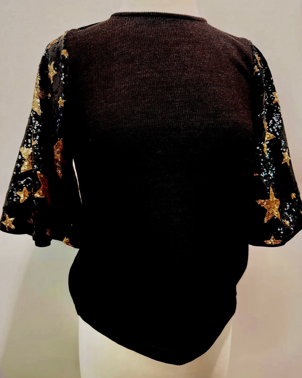 Black Sequin Star Top