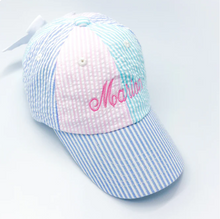 Load image into Gallery viewer, INFANT BASEBALL CAP WITH BOW-personalizable