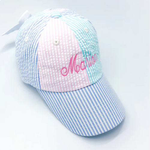 INFANT BASEBALL CAP WITH BOW-personalizable