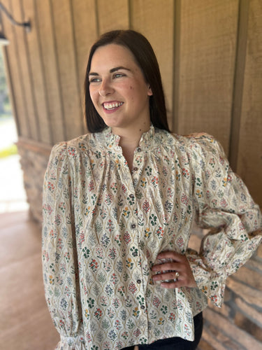 Dandy long sleeve Ecru top