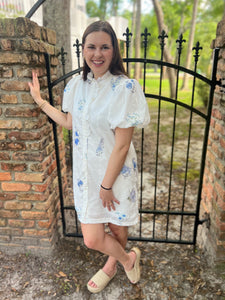 Wanda Blue on white Dress