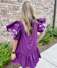 Load image into Gallery viewer, Violet Dress with Puff Sleeves