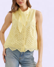 Load image into Gallery viewer, Riva eyelet top with neck tie