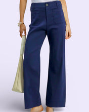 Load image into Gallery viewer, Tommie office to casual navy button stretch pants