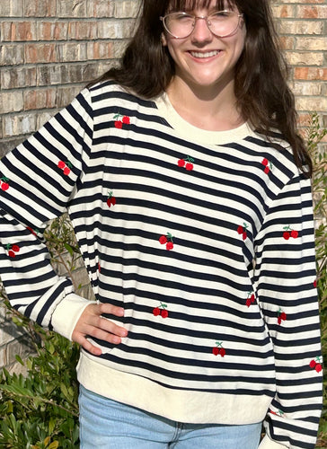 Cherri Navy stripe top