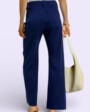 Load image into Gallery viewer, Tommie office to casual navy button stretch pants