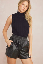 Load image into Gallery viewer, Black Faux Leather Shorts